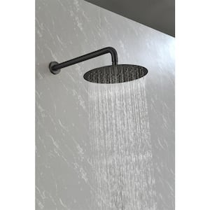 Wall Mounted Shower System with handheld and single function rain shower head, with Pressure 10", in Matte Black