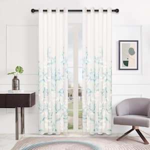 Madison Grommet Sheer Curtain 52 in. W x 108 in. L in Teal
