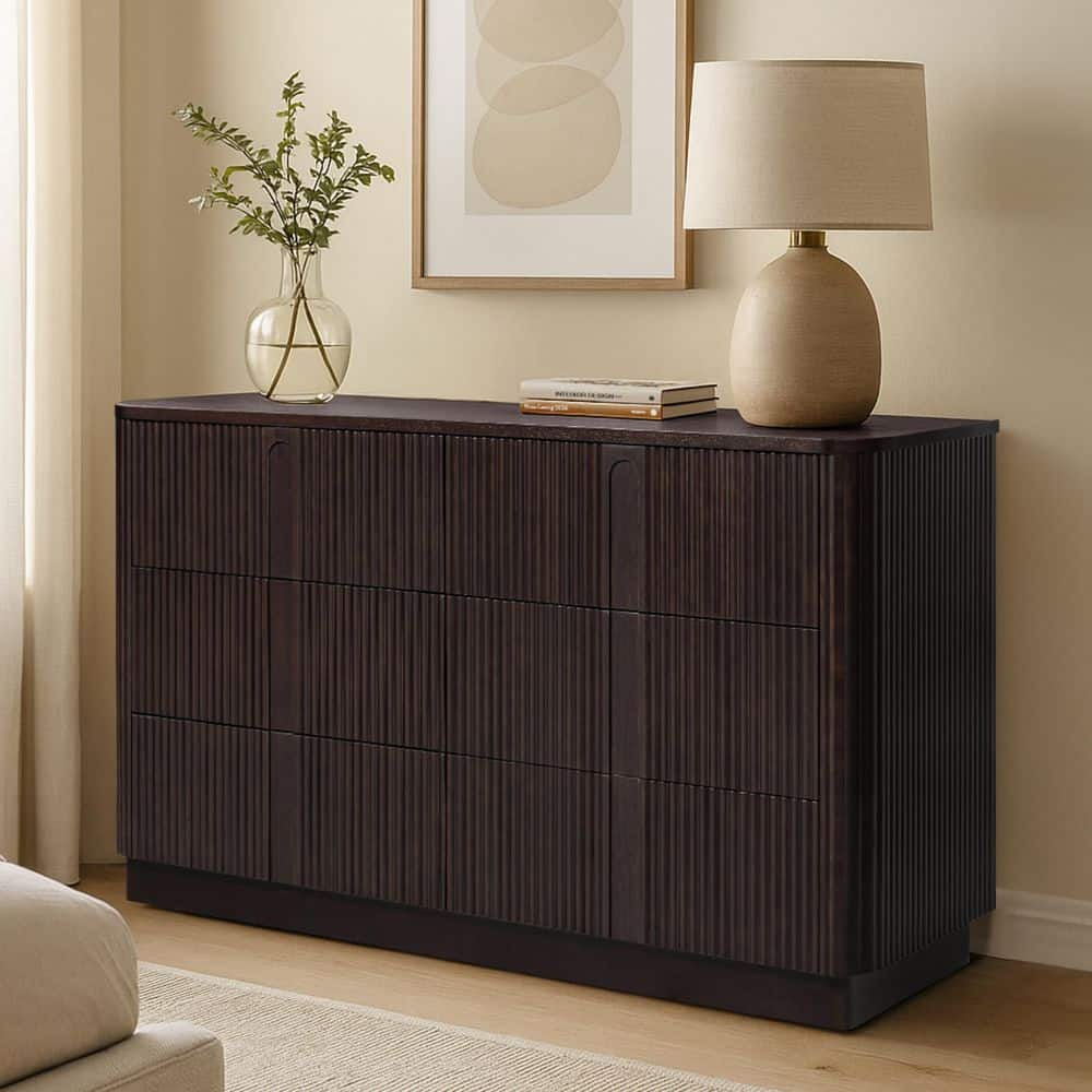 Teamson Home Potomac Espresso 55 in. W 6-Drawer Dresser without