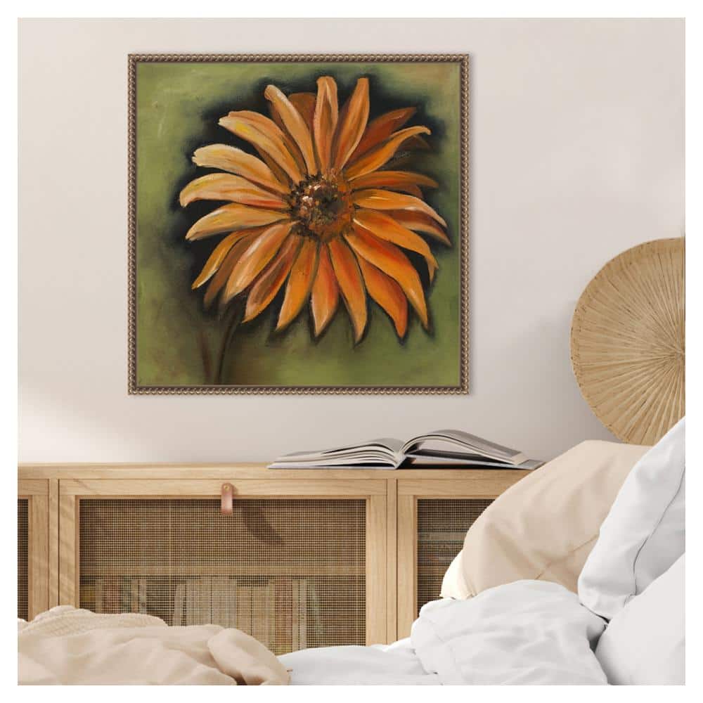 Daisy Collections III Bronze Framed Canvas Wall Art