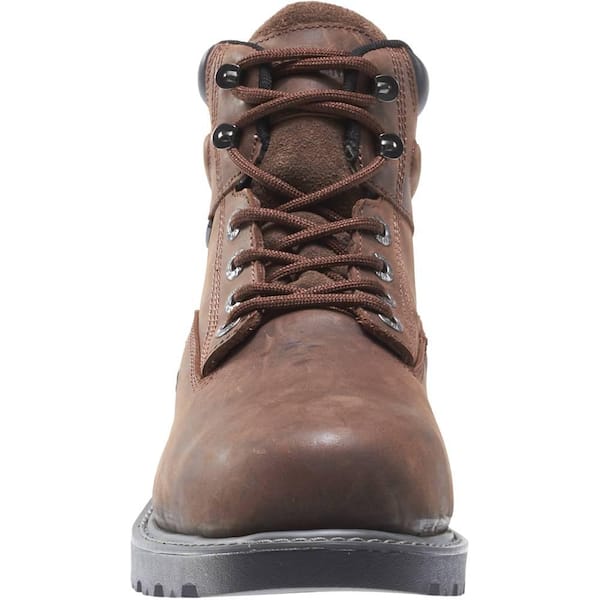 Men's Floorhand Waterproof 6 in. Work Boots - Steel Toe - Brown Size 7(W)