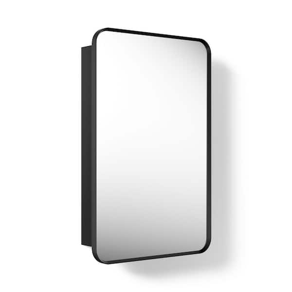 Verdera 22 in. W x 34 in. H Rectangular Framed Matte Black Recessed/Surface Mount Medicine Cabinet with Mirror