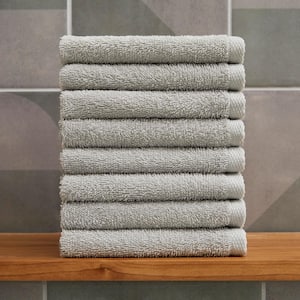 Cotton 8-Piece Gray Washcloth Set