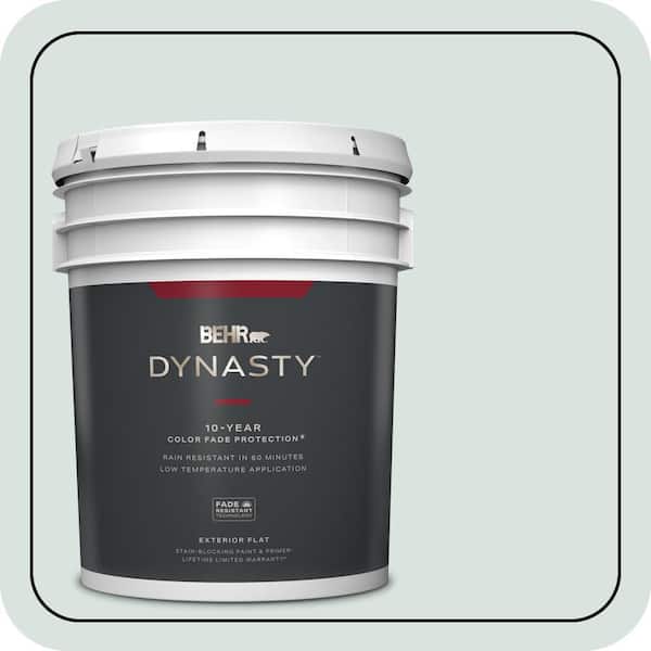 BEHR DYNASTY 5 gal. #N430-1 Mountain Peak White Flat Exterior Stain-Blocking Paint & Primer