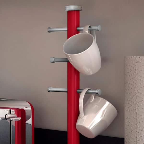 Red Co. Curved Tree 4 Arm Metal Kitchen Stand Cups and Mugs Holder in  Mahogany Finish - 16