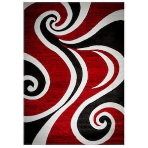 Berinda Red/Black 5 ft. x 7 ft. Polypropylene Area Rug