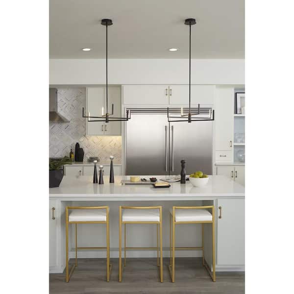 Pivot LED Collection 6-Light Matte Black Frosted Glass LED Modern Chandelier Light