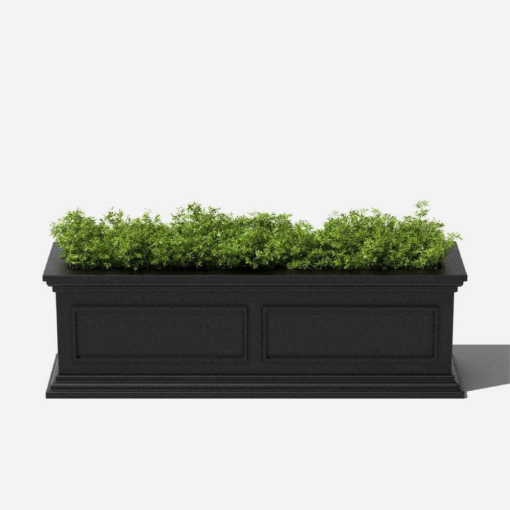 Brixton Black Recycled Plastic 36" Window Box Planter