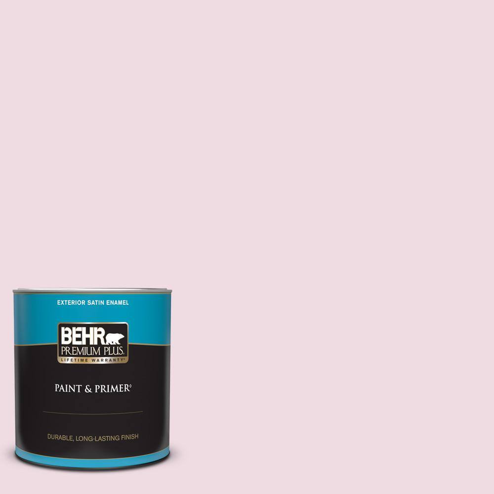 BEHR PREMIUM PLUS 1 qt. #M130-1 Pink Posies Satin Enamel Exterior Paint ...