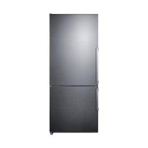 28 in. W 13.8 cu. ft. Bottom Freezer Refrigerator in Stainless Steel, Counter Depth