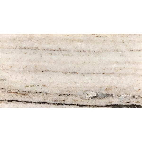 Apollo Tile Beige 3 in. x 6 in. Honed Marble Subway Tile Sample (0.12 sq. ft./Piece)