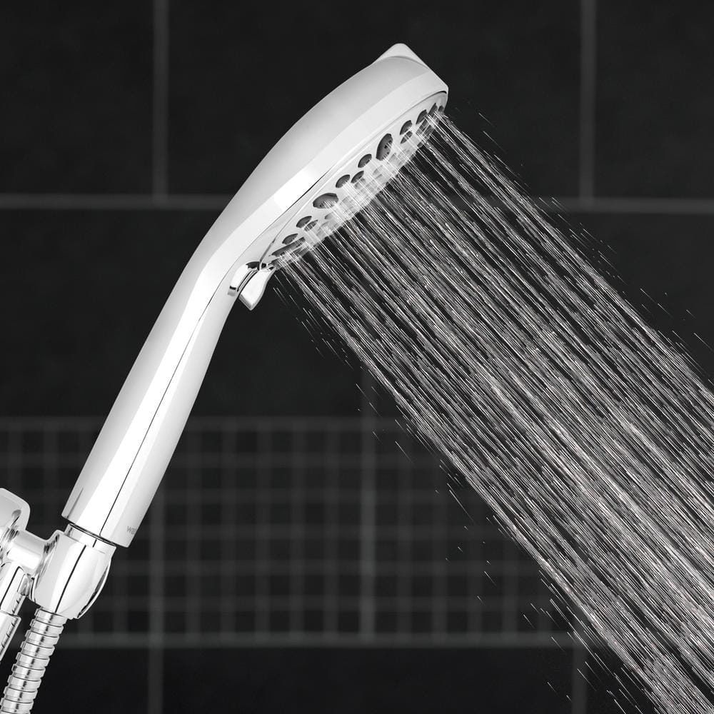 Chrome 7-Spray Wall Mount Handheld Shower Head