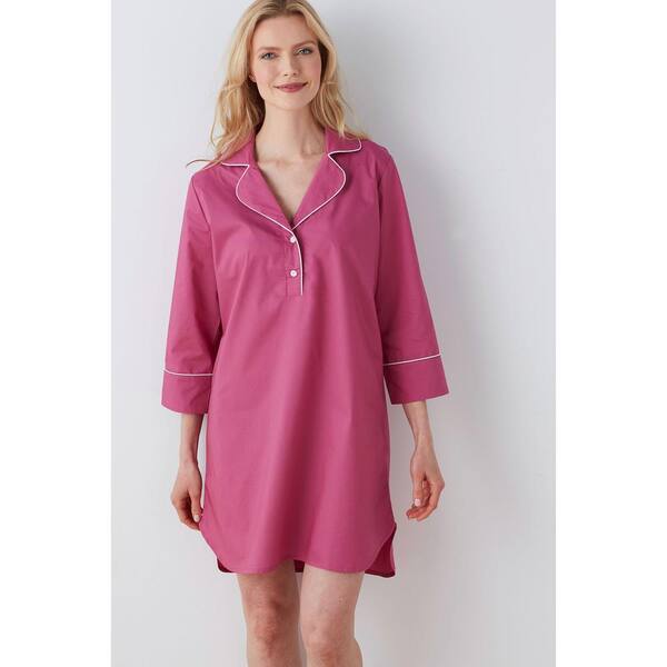 The Company Store Solid Poplin Cotton Women's Extra Large Raspberry Nightshirt
