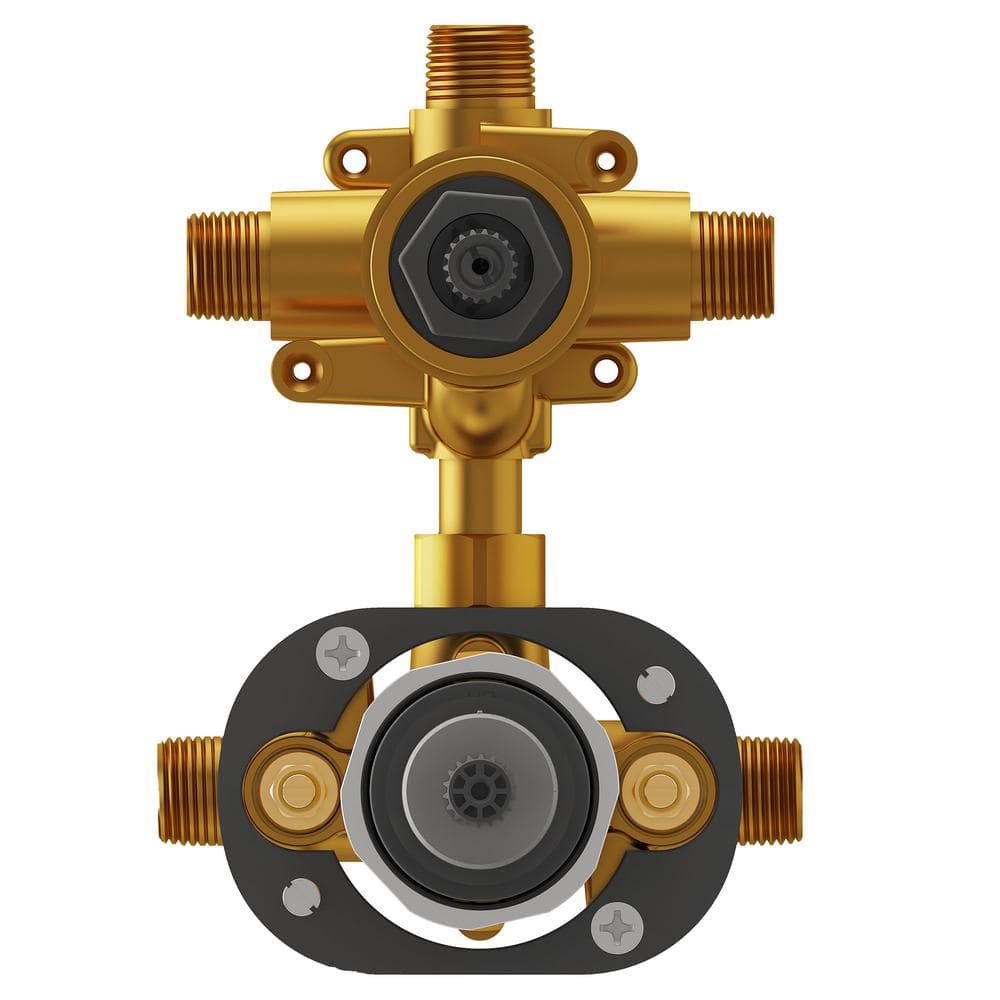 Flash Brass 3-Way Integrated Shower Diverter Valve