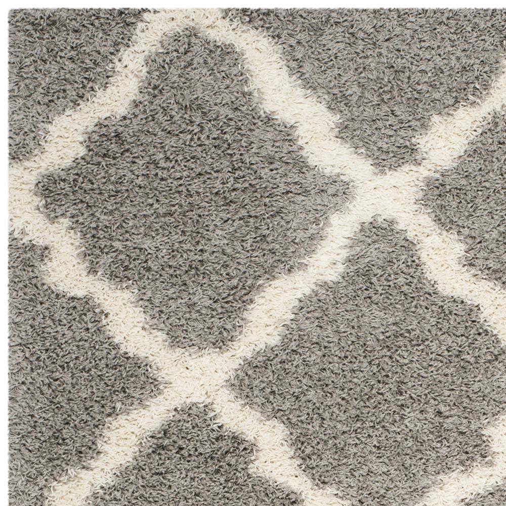 Grey and Ivory High Pile Shag Area Rug, 10' x 14'