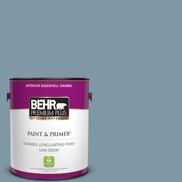BEHR PREMIUM PLUS 1 gal. #560F-5 Bleached Denim Eggshell Enamel Low Odor Interior Paint & Primer