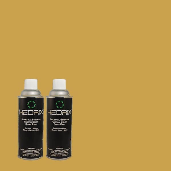 Hedrix 11 oz. Match of 2B5-6 Sun Green Flat Custom Spray Paint (2-Pack)