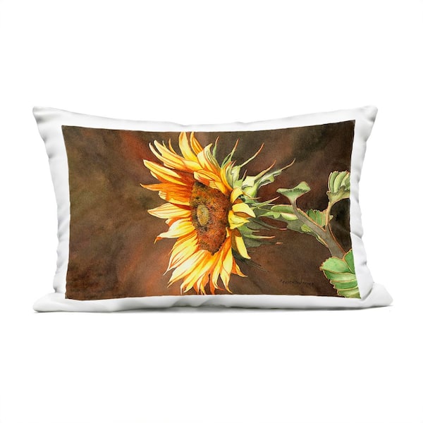 Rustic Sunflower Bloom Outdoor Printed Throw Pillow by Christine Reichow
