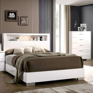 Tigua 2-Piece White Wood King Bedroom Set, Bed and Chest