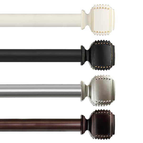 EMOH Studded 1 in. Curtain Rod 120-170 in. - White