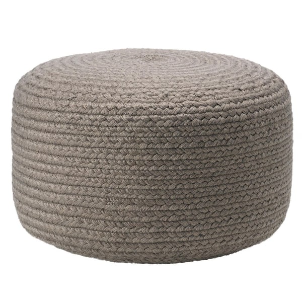 Jaipur Living Santa Rosa Solid Light Gray Polyester Indoor/Outdoor Cylinder  Pouf 18 in. x 18 in. x 12 in. POF100539 - The Home Depot