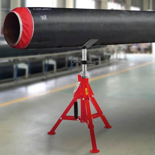 V Head Pipe Stand 1/8 in. to 12 in. Capacity Adjustable Height 20 in. to 37 in. Pipe Jack Stands 2500 lbs. Load Capacity