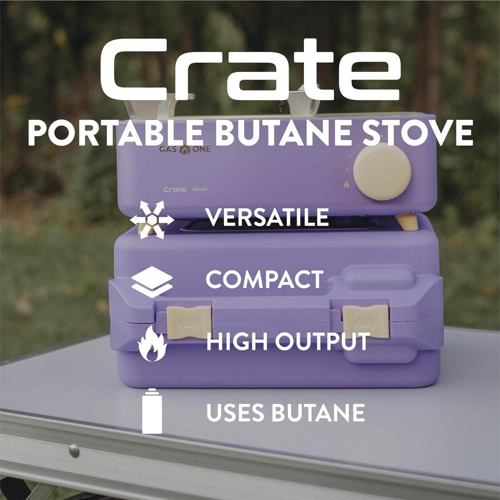 Violet and Yellow Portable Single Burner Gas Stove