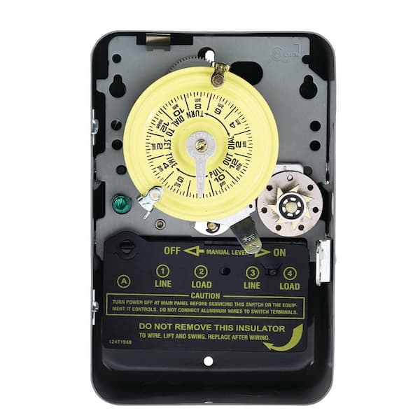 Intermatic T170 Series 40 Amp 24-Hour Mechanical Time Switch with Skipper and Indoor Enclosure - Gray
