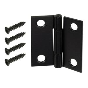 1-1/2 in. Oil-Rubbed Bronze Non-Removable Pin Narrow Utility Hinges (2-Pack)