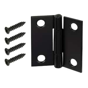 1-1/2 in. Matte Black Narrow Utility Hinge Non-Removable Pin (2-Pack)