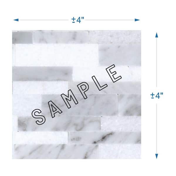 Inoxia SpeedTiles Gray Agate White and Gray 4 in. x 4 in. Stone Self-Adhesive Wall Mosaic Tile Sample (0.11 sq. ft./Each)
