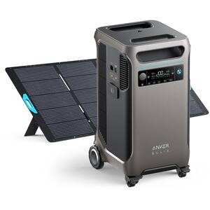 Anker SOLIX F3800 6,000W Output 3,840Wh Power Station w/ 1 400W Solar Panel, Home Backup/RVs,Push Button Start Solar Generator