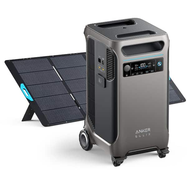 SOLIX F3800 6,000W Output 3,840Wh Power Station w/ 1 400W Solar Panel, Home Backup/RVs,Push Button Start Solar Generator