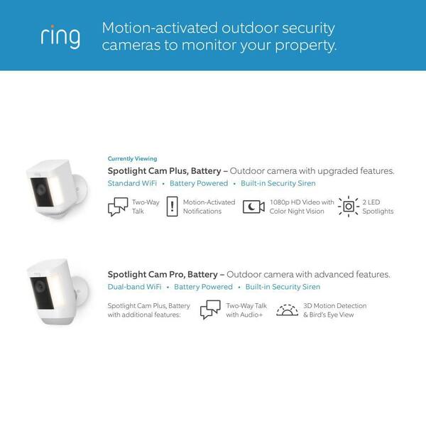 Ring Spotlight Cam Plus Battery with Indoor Cam (2nd Gen) Plug-In