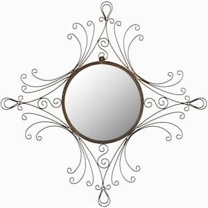 Maltese 31.5 in. x 28.3 in. Iron and Glass Framed Mirror