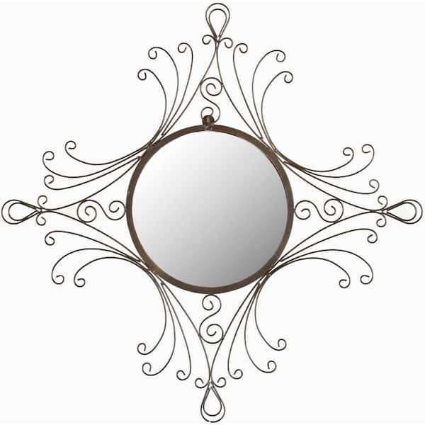 SAFAVIEH Maltese 31.5 in. x 28.3 in. Iron and Glass Framed Mirror