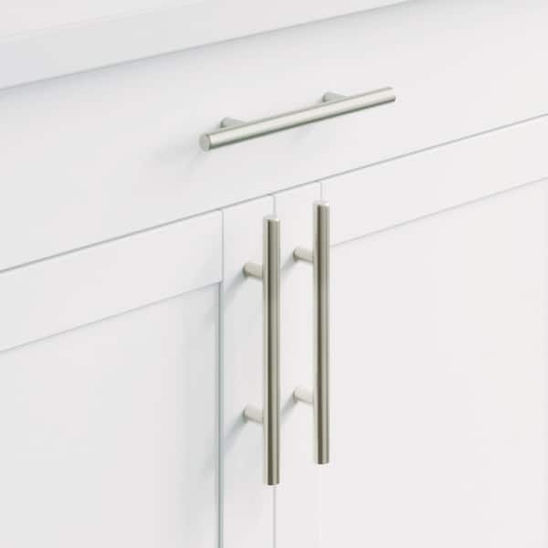 10-Pack Hollis 3-3/4 in. (96 mm) Modern Brushed Nickel Cabinet Bar Pulls
