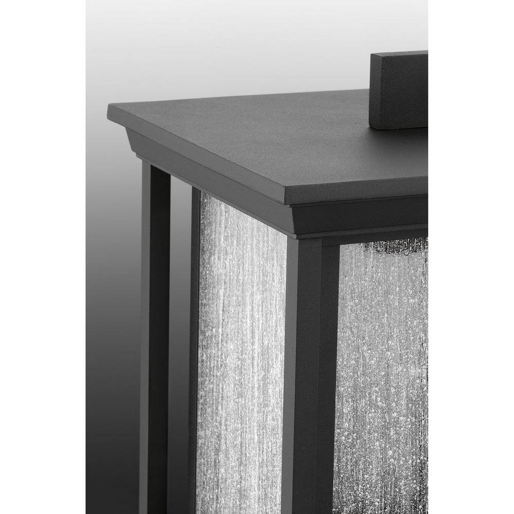 Endicott 18" Black Porcelain Lantern with Linen Glass Shade