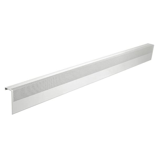Baseboarders BC001-72 Basic Series 6 ft. Galvanized Steel Easy Slip-On Baseboard Heater Cover in White
