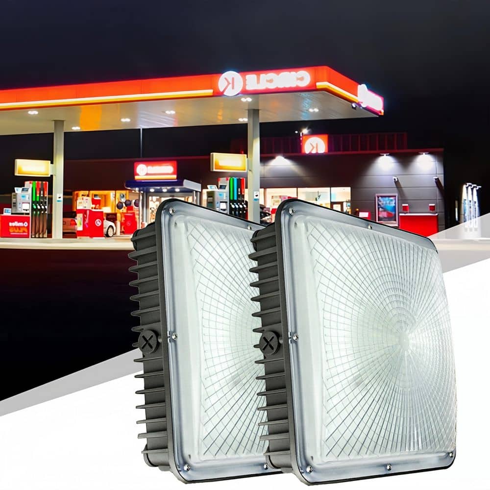 70-Watt Integrated LED Floodlight Bronze 8400LM Commercial Grade Security Gas Station Area Canopy Light 5000K, 2-Pack price history on PriceWatchPro