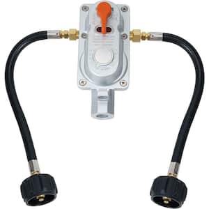 RV Propane Regulator for Dual Tanks, 2 Stage Auto Changeover LP Regulator with 2-Pieces 12 in. Pigtails