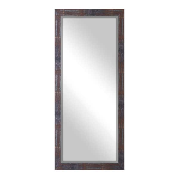 Large Beveled (65.5 in. W x 32 in. H) Industrial Steel Brass Rectangle Mirror
