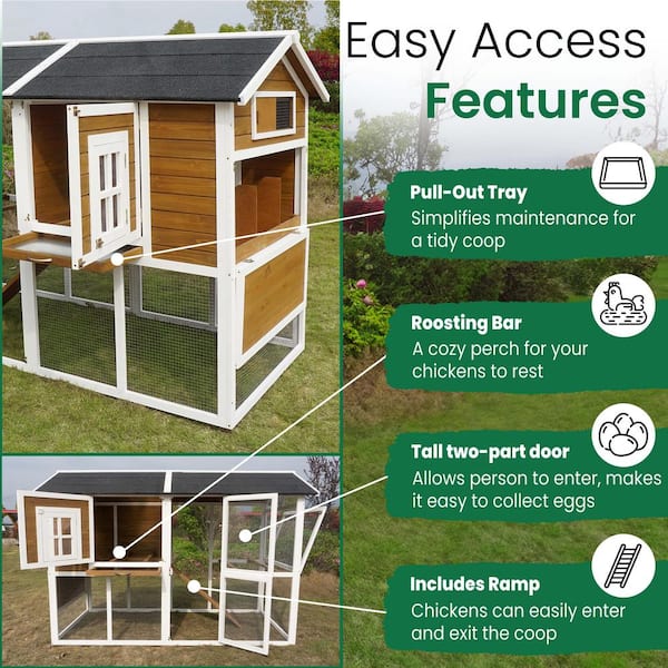 coops PawHut Galvanized Metal Chicken Coop Large Walk-in Enclosure