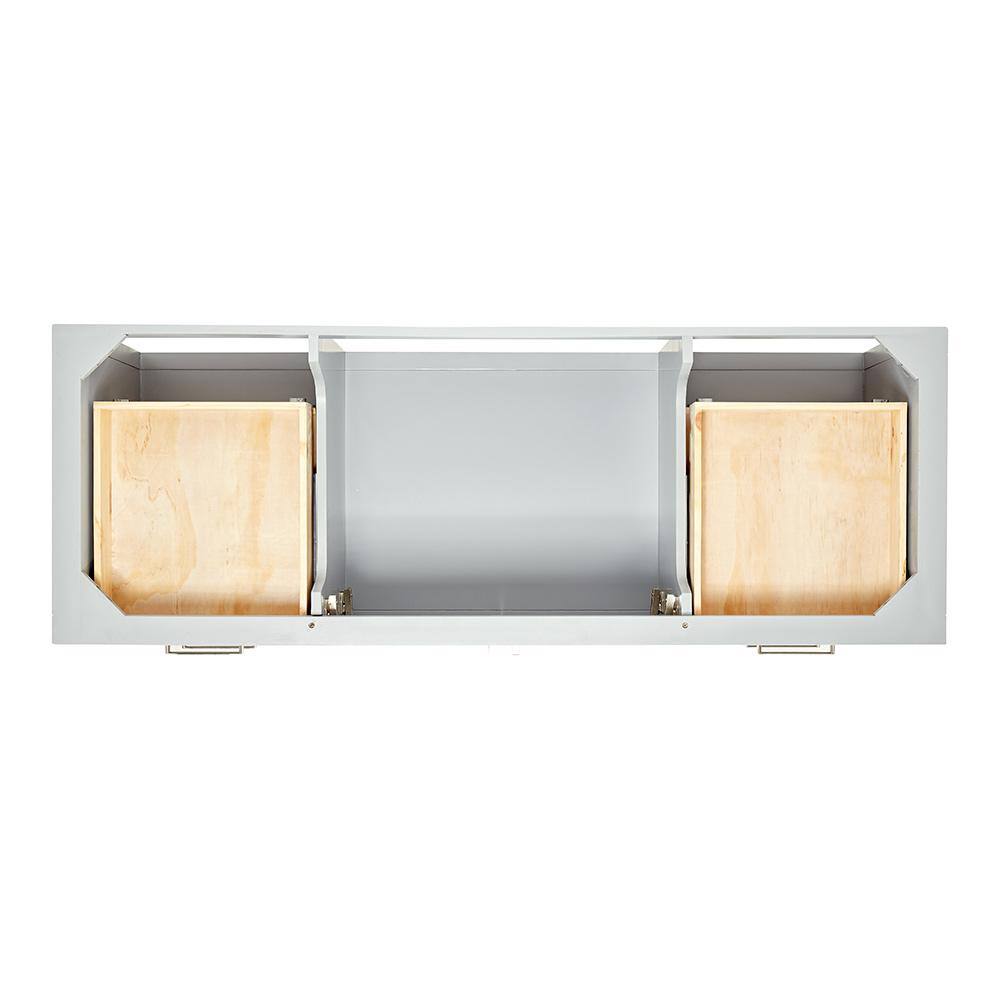 Magnolia 61" Gray Freestanding Double Basin Vanity with Carrara White Top