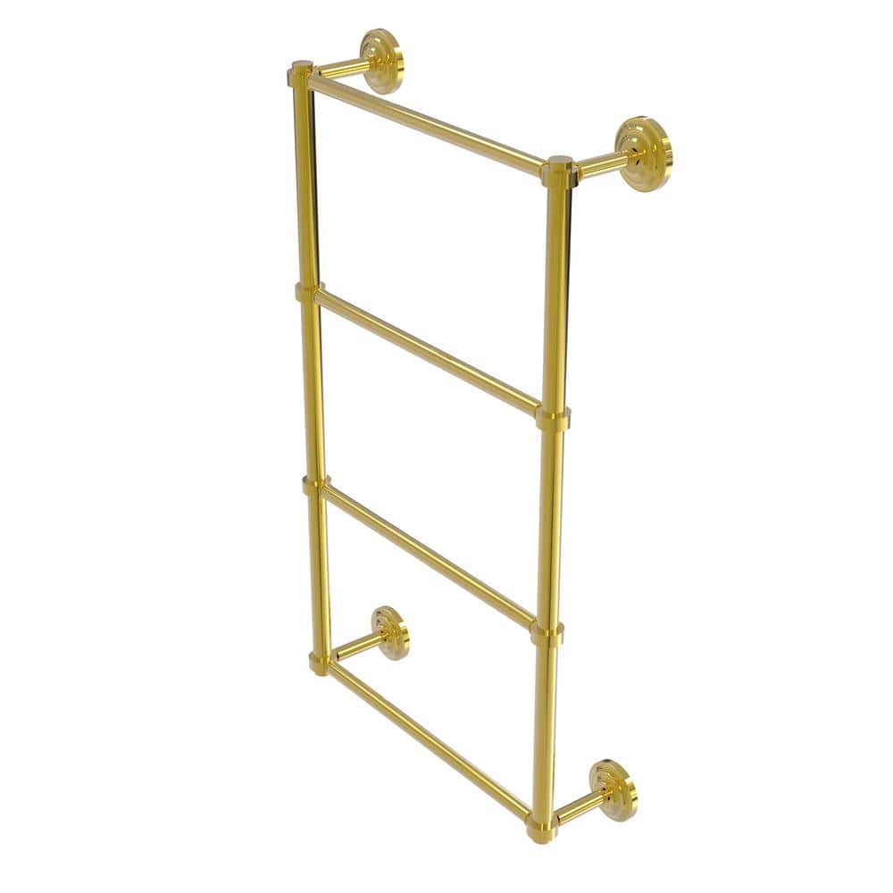 Allied Brass Que New Collection 36 in. Wall Mounted Guest Towel Holder in Polished Brass