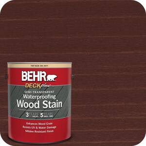 BEHR DECKplus 1 gal. #ST-104 Cordovan Brown Semi-Transparent