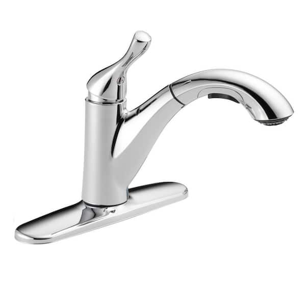 Delta Grant Single-Handle Pull-Out Sprayer Kitchen Faucet in Chrome