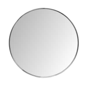 Silver 30 in. W x 30 in. H Nelson Round Metal Wall Mirror