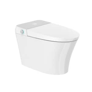 Elongated 1.27 GPF Smart Toilet Bidet in White with Adjustable Sprayer Settings, Deodorizing, Remote, Soft Close