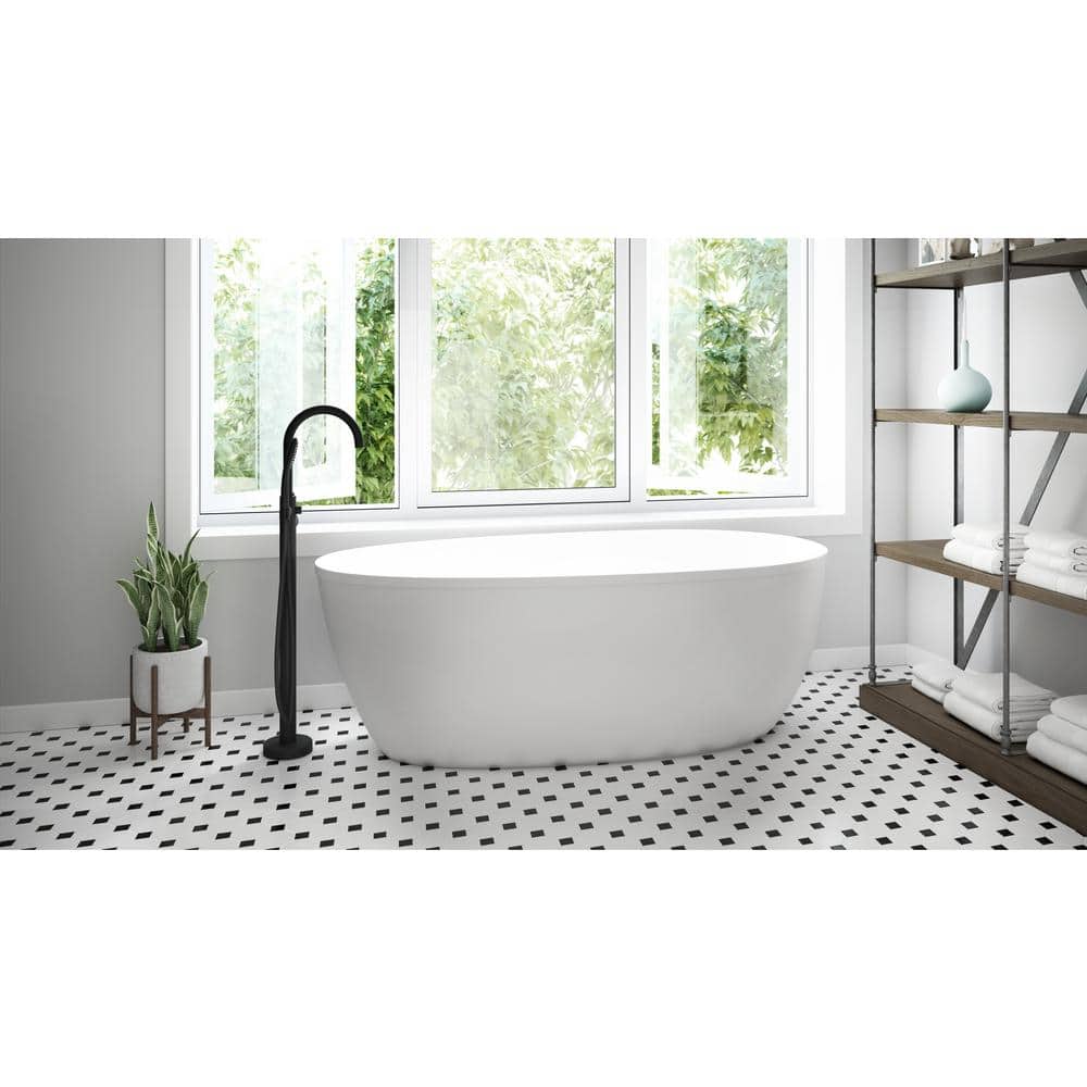 Stretto 67" White Acrylic Freestanding Soaking Bathtub